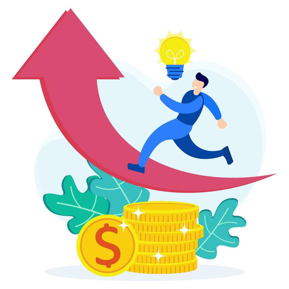 Illustration vector graphic cartoon character of business growth