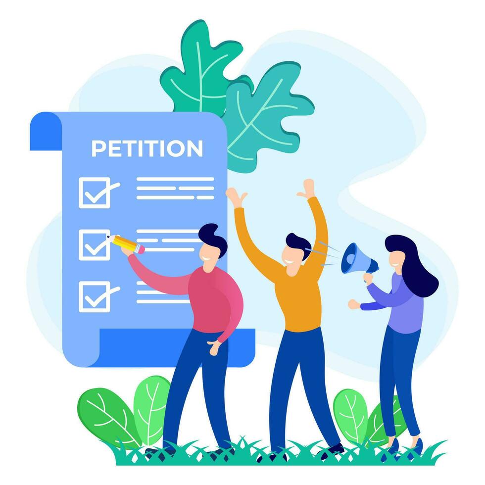 Illustration vector graphic cartoon character of petition