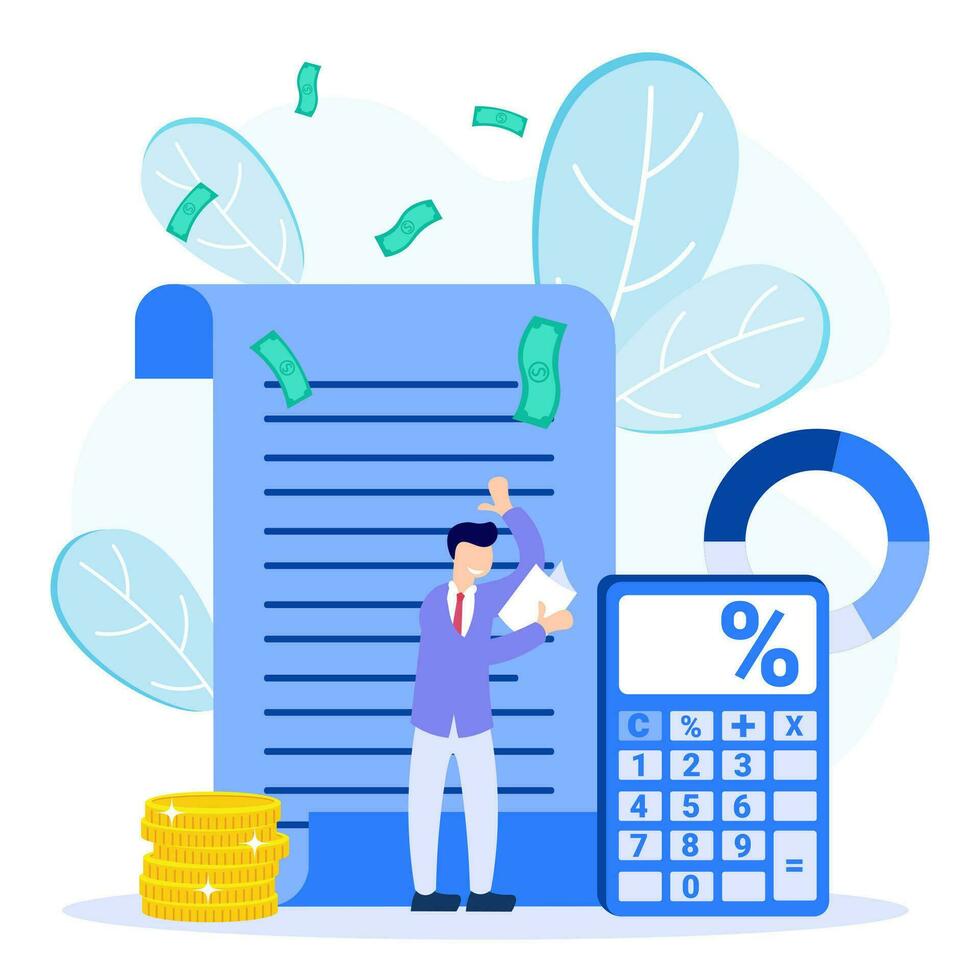 Illustration vector graphic cartoon character of company activity report