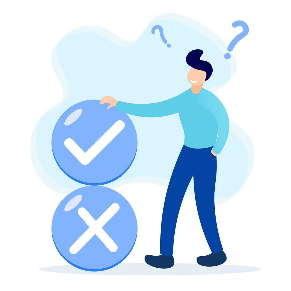 Illustration vector graphic cartoon character of yes or no