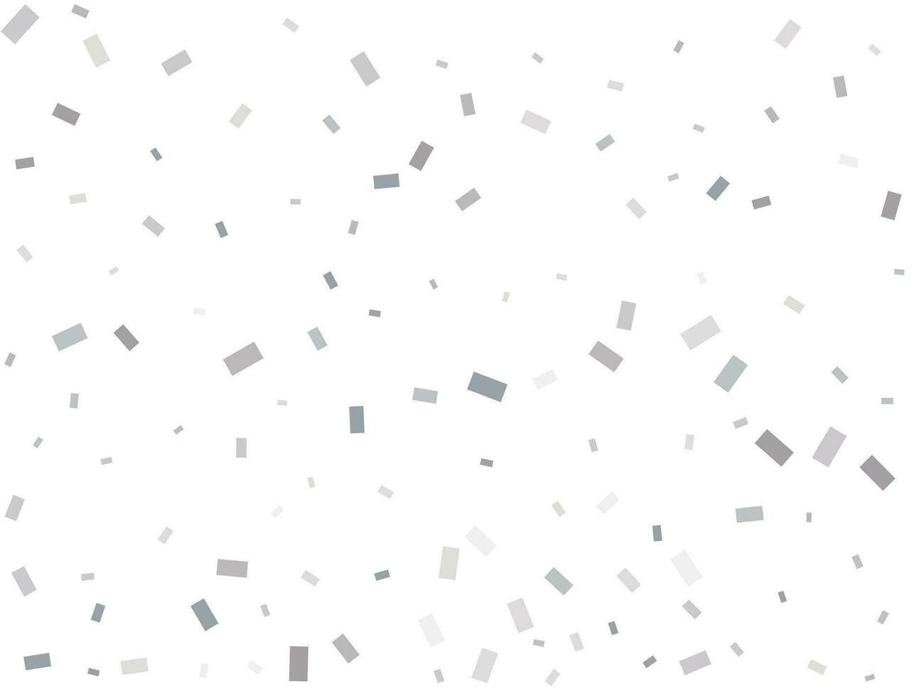 Modern Light silver Rectangular glitter confetti background. White festive texture vector