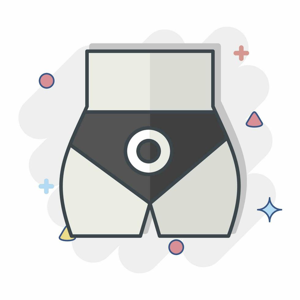 Icon Butt pain. related to Body Ache symbol. comic style. simple design editable. simple illustration vector