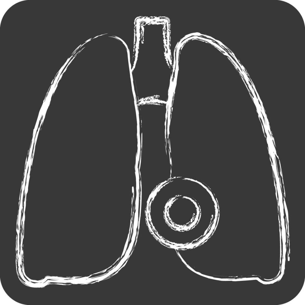 Icon Lung Disease. related to Body Ache symbol. chalk Style. simple design editable. simple illustration vector