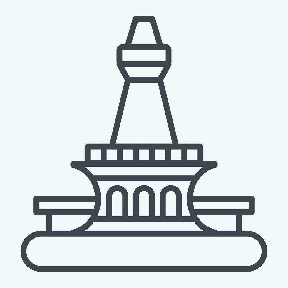 Icon Jakarta. related to Capital symbol. line style. simple design editable. simple illustration vector