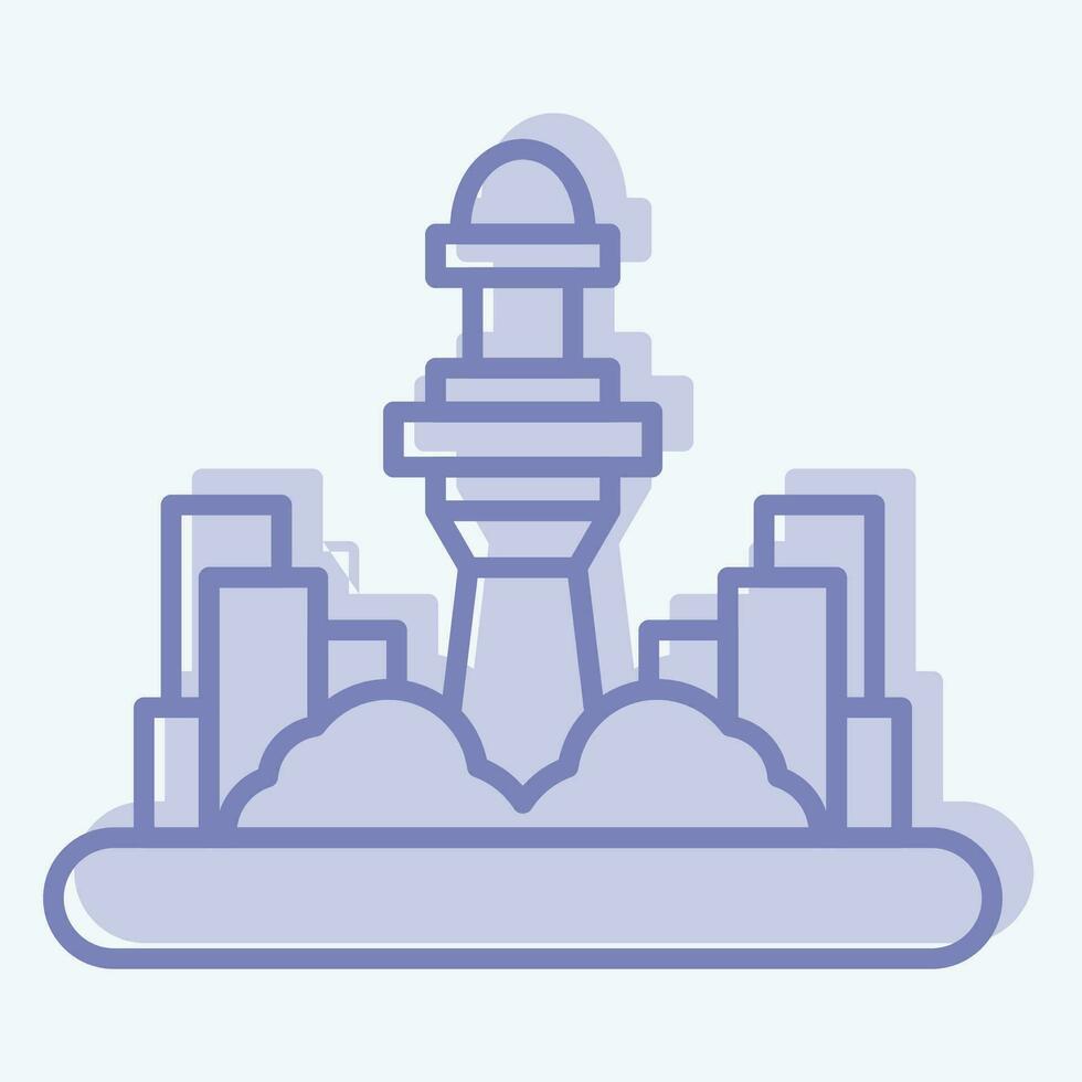 Icon Kuala Lumpur. related to Capital symbol. two tone style. simple design editable. simple illustration vector
