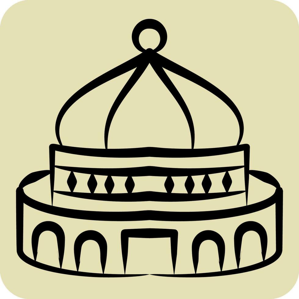 Icon Jerusalem. related to Capital symbol. hand drawn style. simple design editable. simple illustration vector