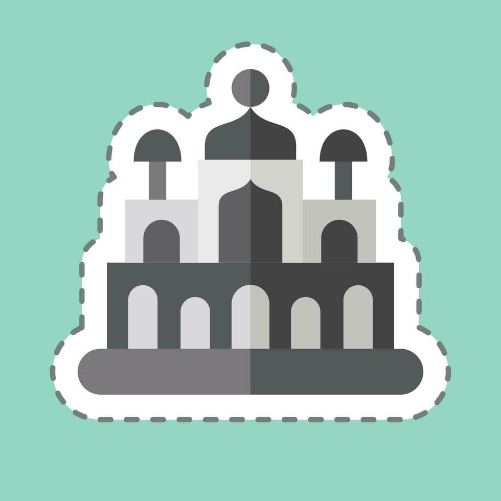 Sticker line cut New Delhi. related to Capital symbol. simple design editable. simple illustration vector