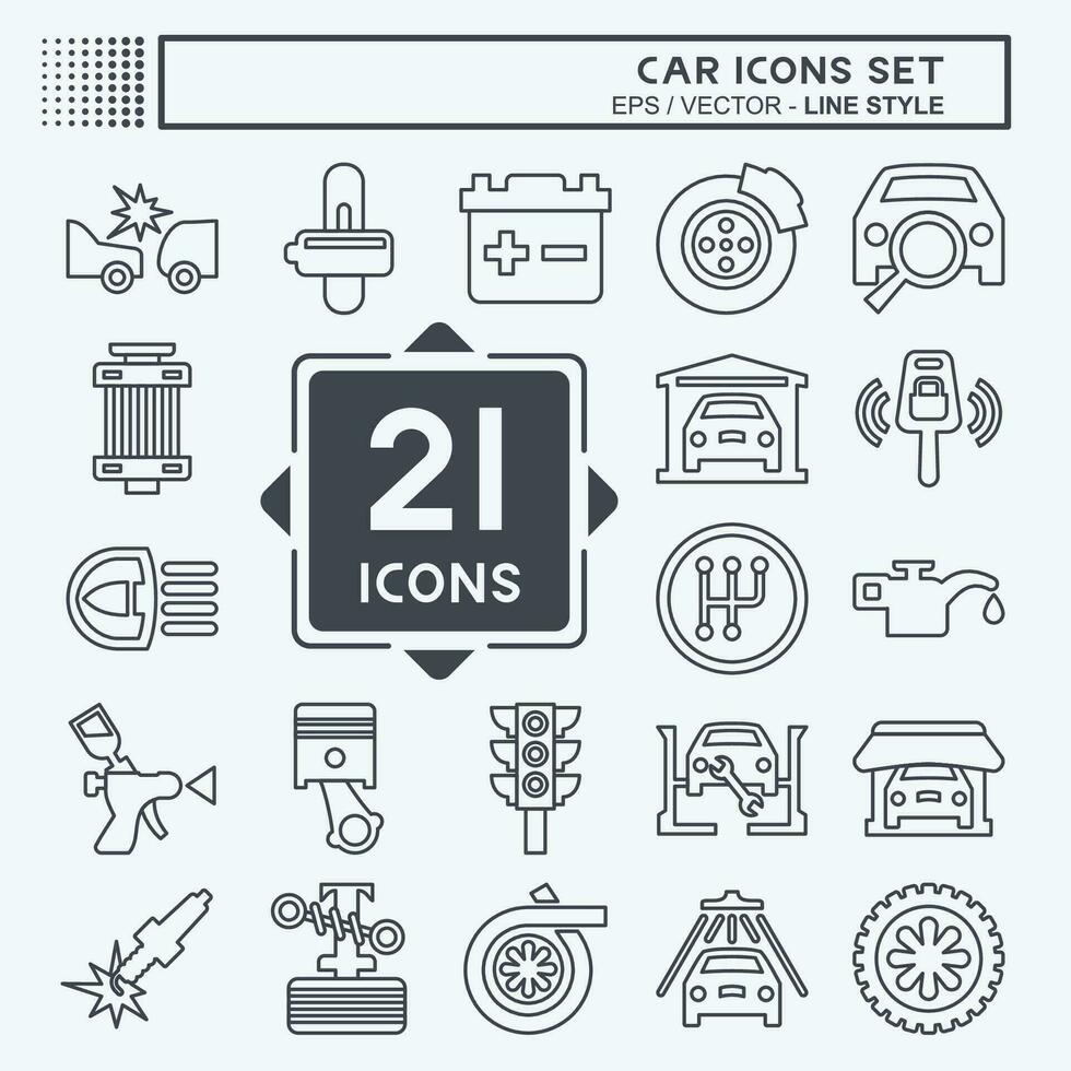 Icon Set Car. related to Car ,Automotive symbol. line style. simple design editable. simple illustration vector