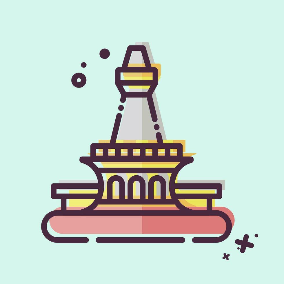Icon Jakarta. related to Capital symbol. MBE style. simple design editable. simple illustration vector