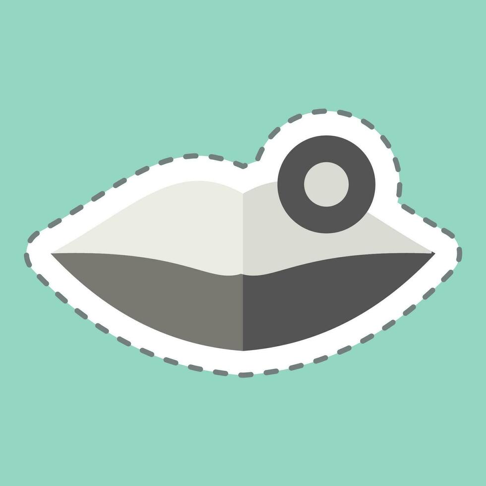 Sticker line cut Lip. related to Body Ache symbol. simple design editable. simple illustration vector