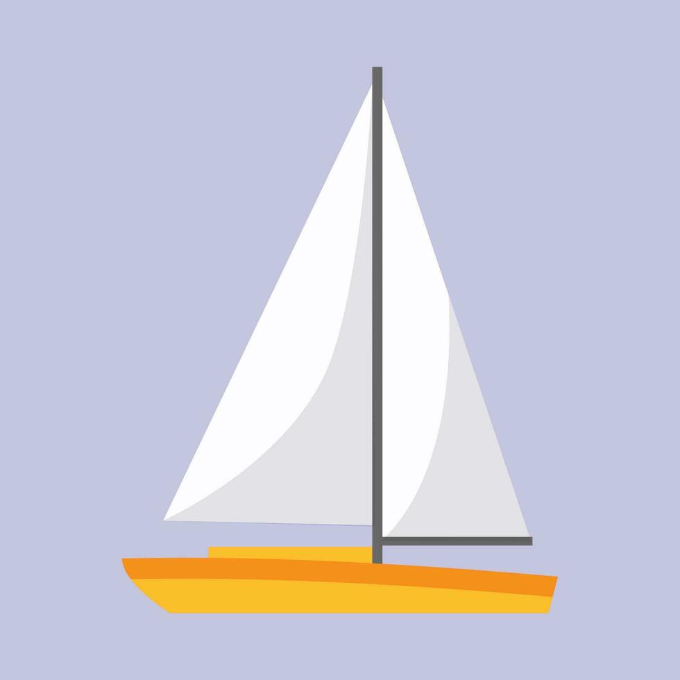 Vector yacht icon in flat style on a white background