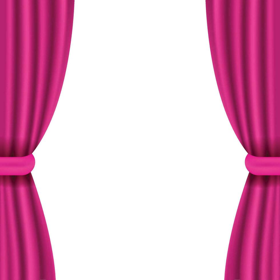 Vector realistic pink curtain background