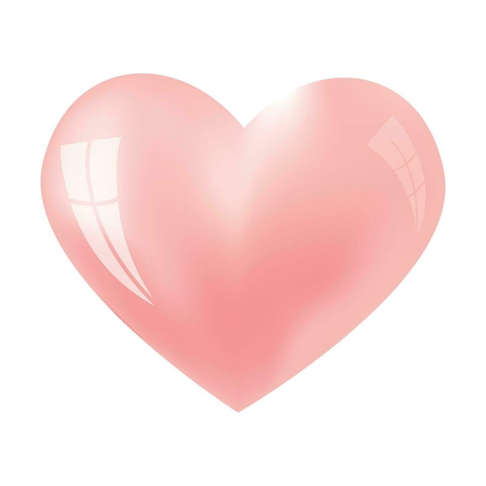 Vector glossy heart on white background