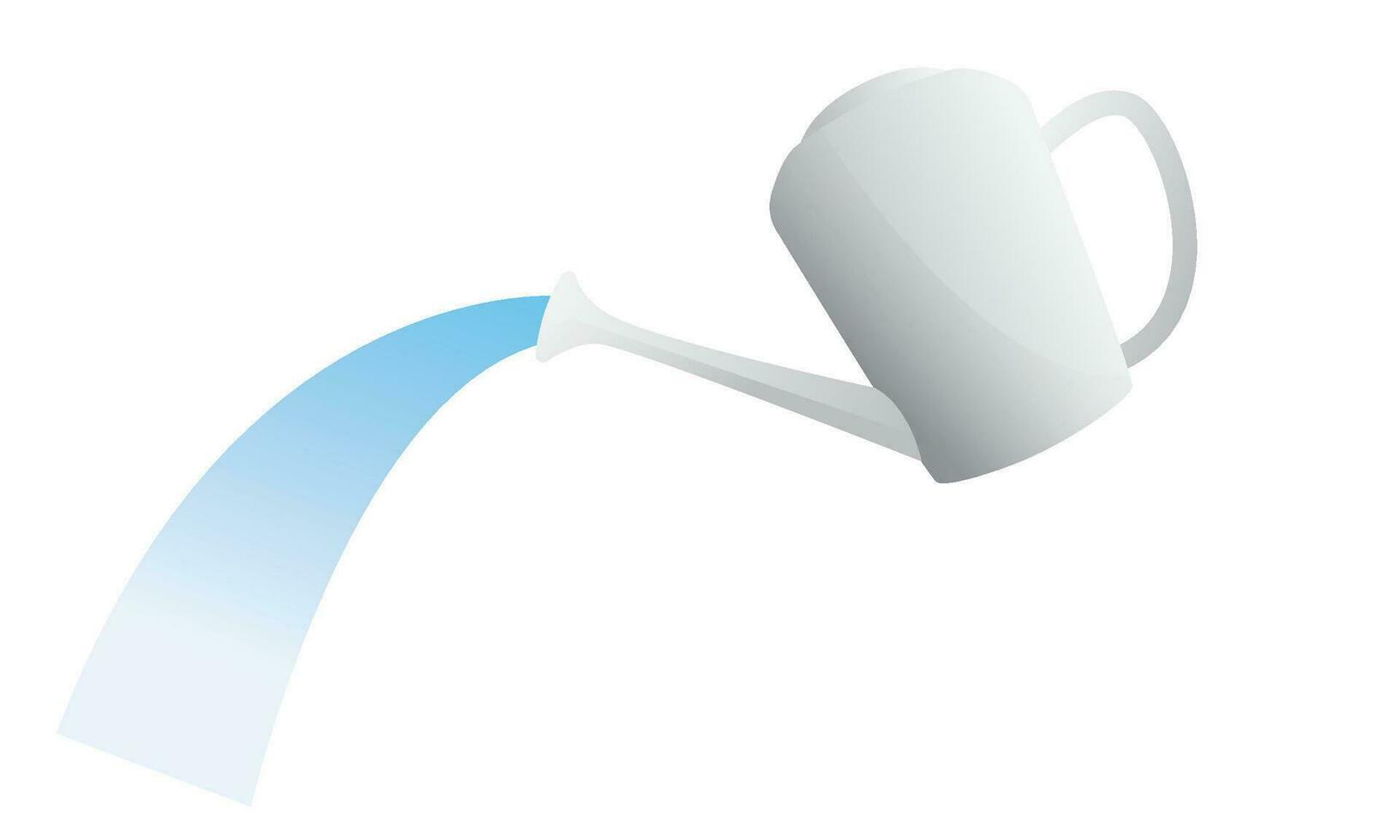 Vector watering can vector illustration, water and drops included