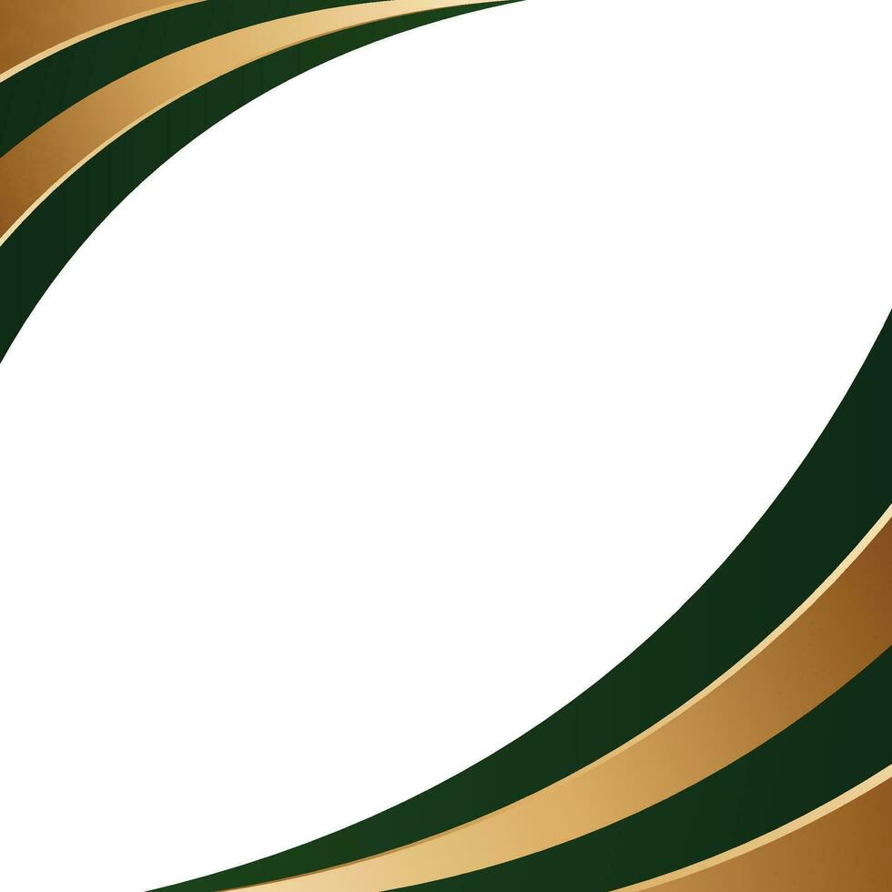 Vector green and golden wavy shapes template