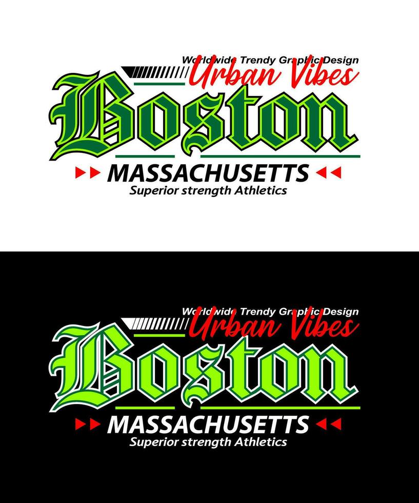 Boston urban style typeface vintage college, for print on t shirts etc. vector