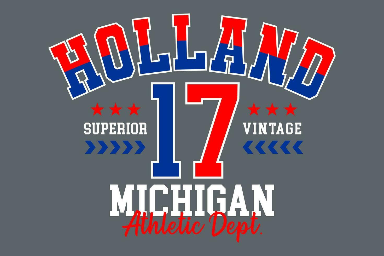 Holland Michigan vintage college, for print on t shirts etc. vector