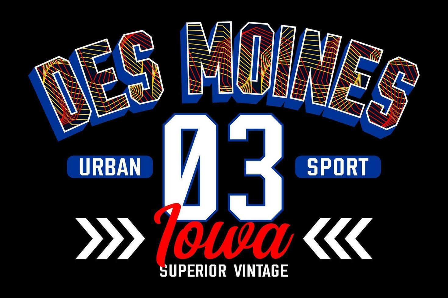 des moines Iowa Clásico colega, para impresión en t camisas etc. vector