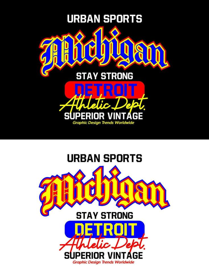Michigan vintage college varsity design, for print on t shirts etc. vector