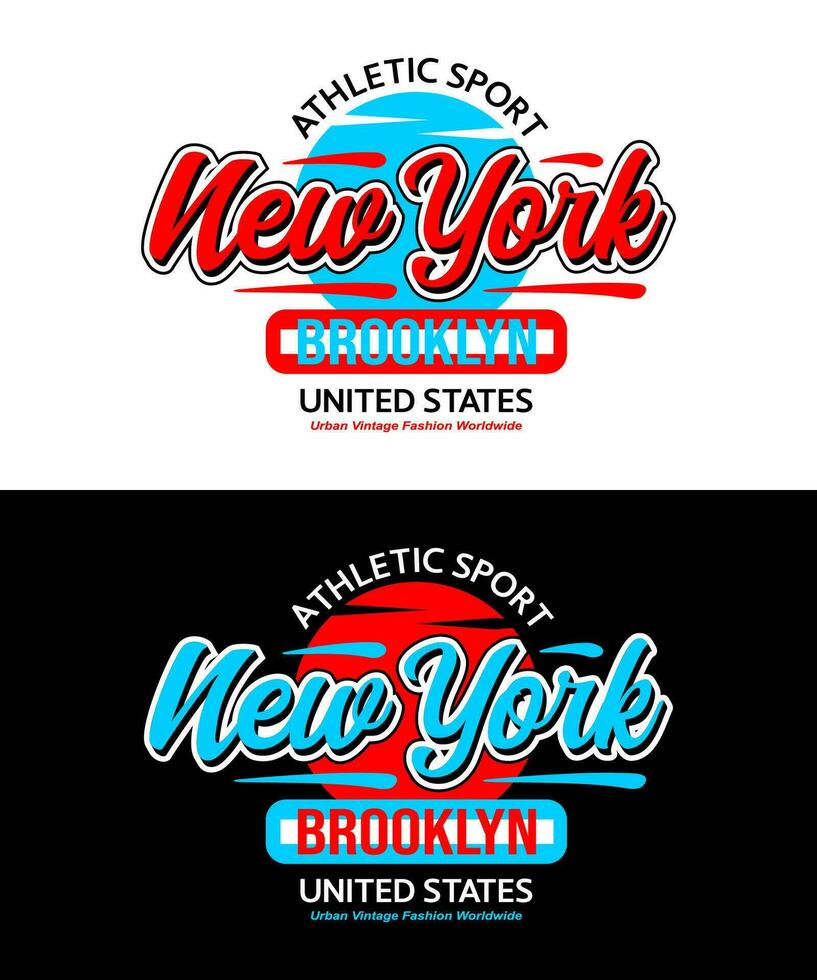 New York city circle urban vintage calligraphy typeface, for print on t shirts etc. vector