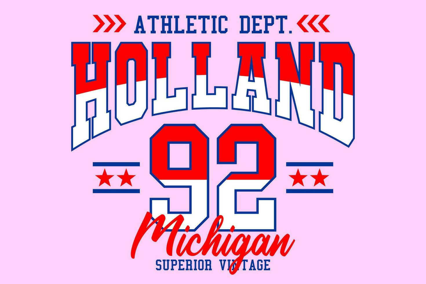 Holland Michigan vintage college, for print on t shirts etc. vector