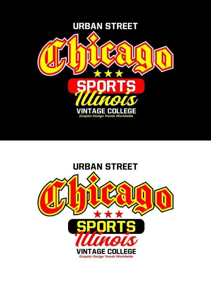 Chicago vintage college varsity design, for print on t shirts etc. vector