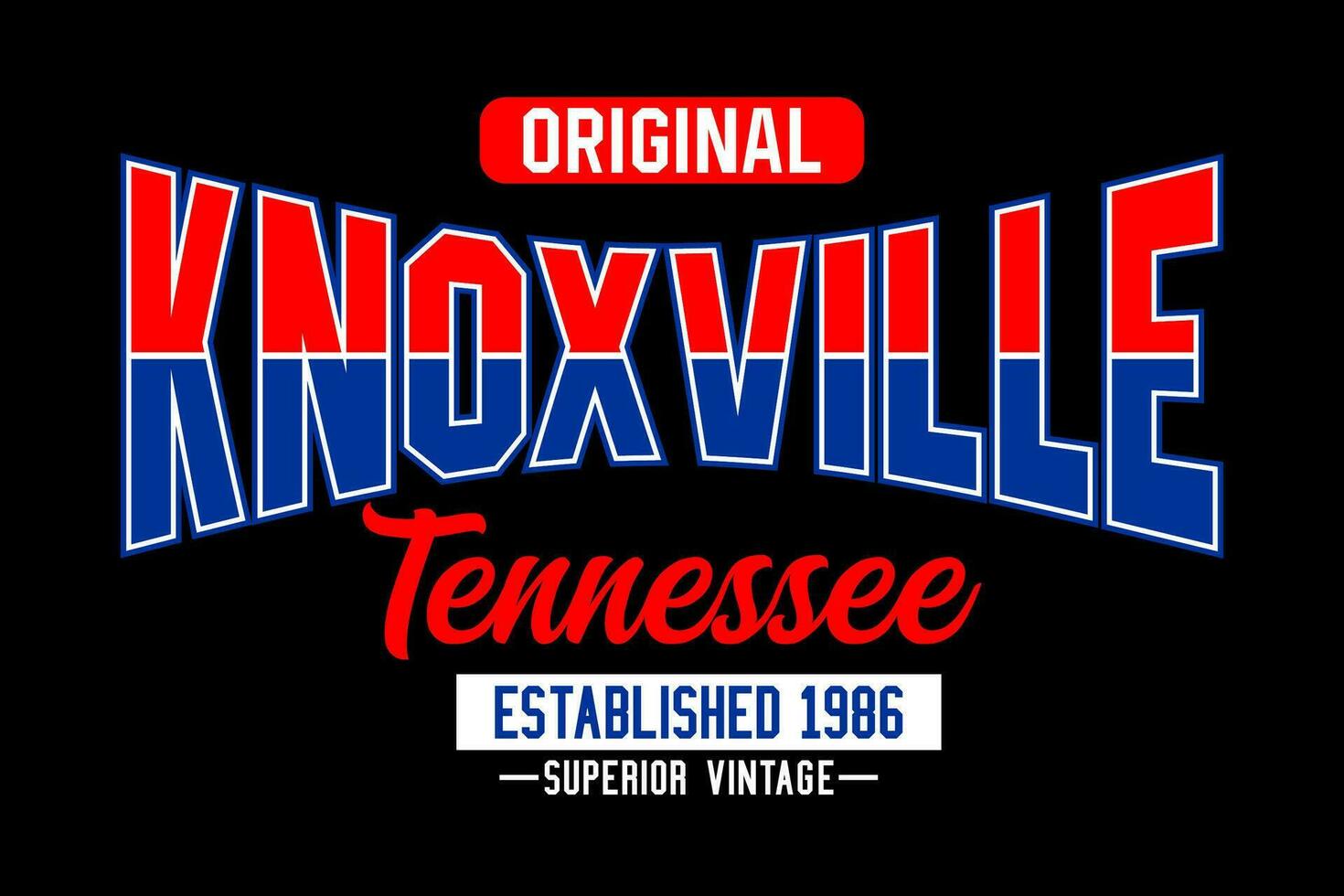 Knoxville Tennesse Clásico colega, para impresión en t camisas etc. vector