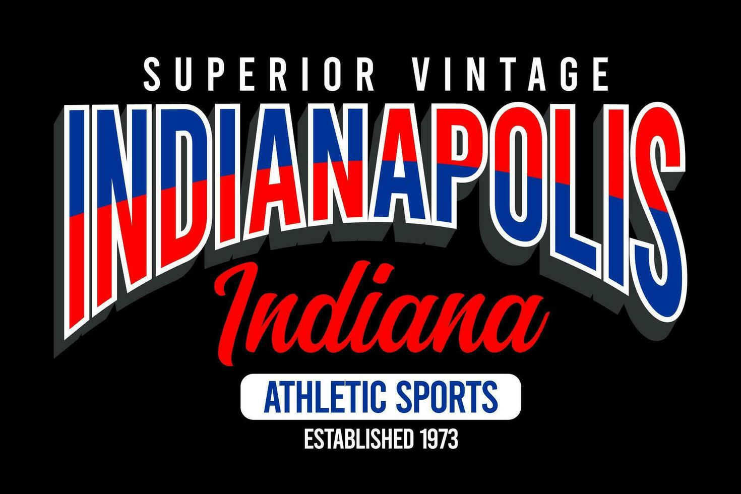 Indianapolis Indiana vintage college, for print on t shirts etc. vector