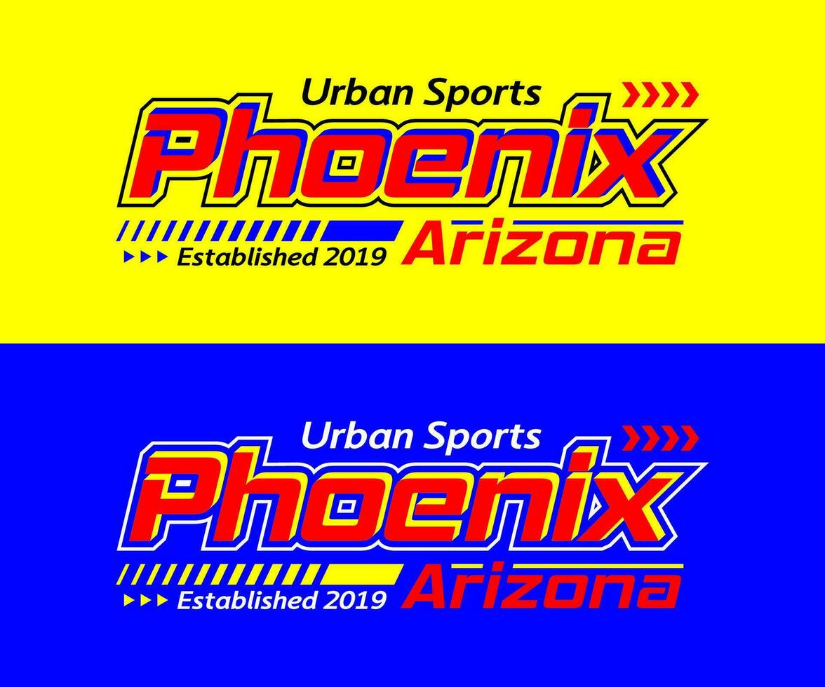 Phoenix city racing typeface, for print on t shirts etc. vector