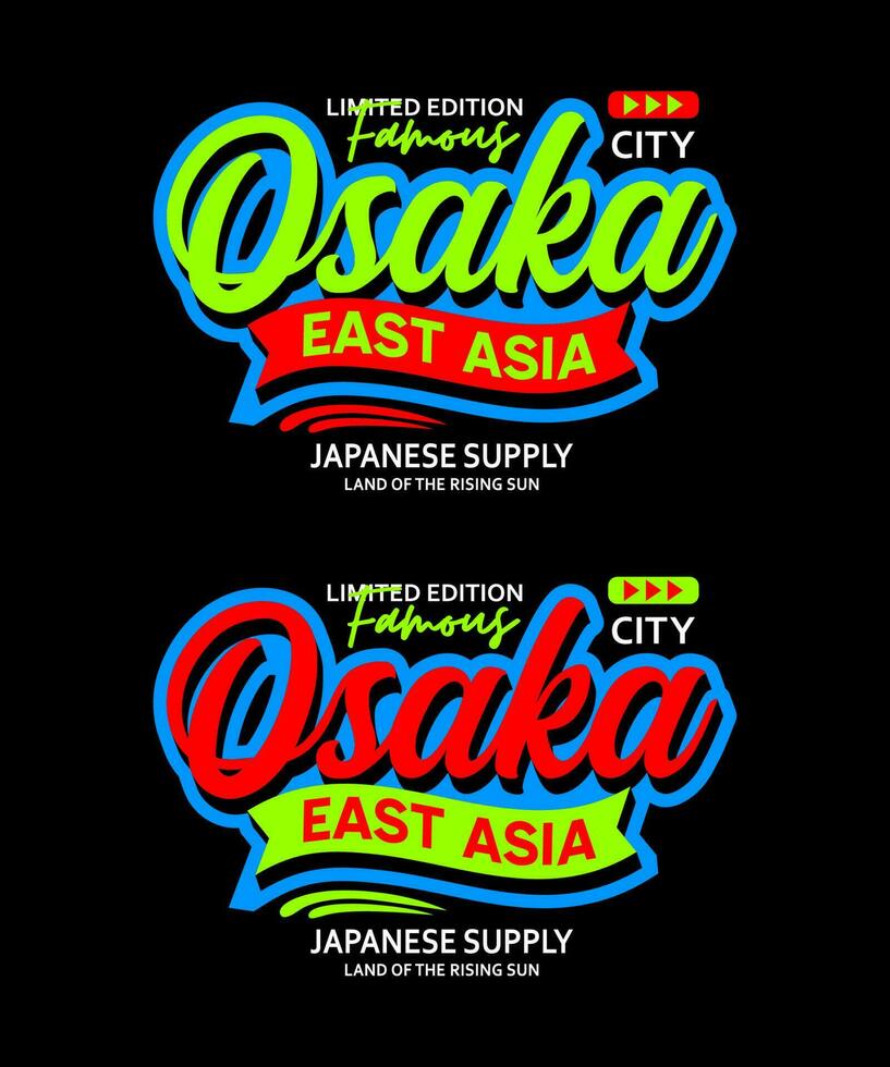 Osaka east asia typography design, for print on t shirts etc. vector