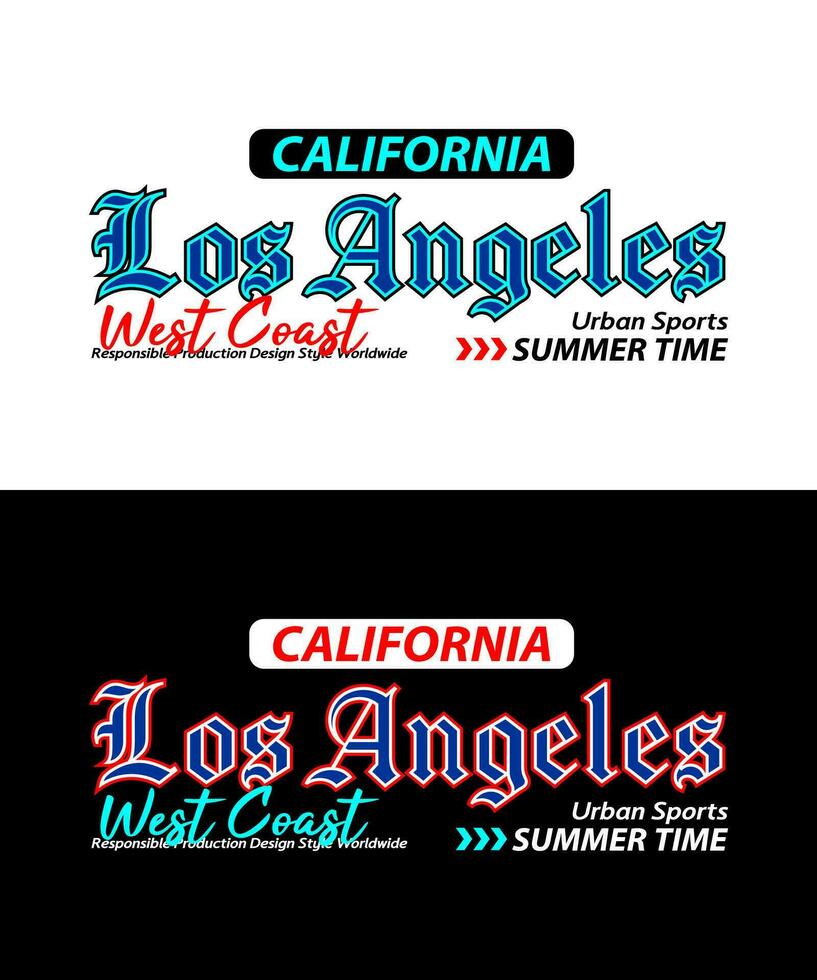 Los Angeles urban style typeface vintage college, for print on t shirts etc. vector