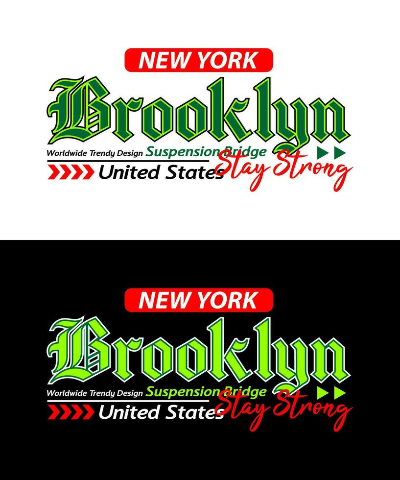 Brooklyn urban style typeface vintage college, for print on t shirts etc. vector