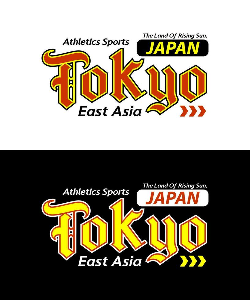 Tokyo urban style typeface vintage college, for print on t shirts etc. vector