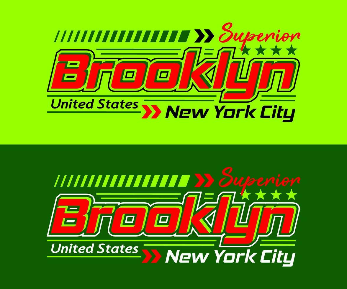 brooklyn ciudad carreras tipografía, para impresión en t camisas etc. vector