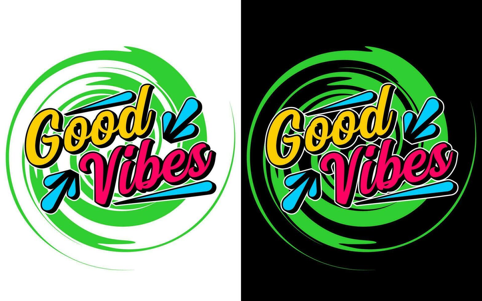 Good vibes motivational typography design, for t-shirt, posters, labels, etc. vector