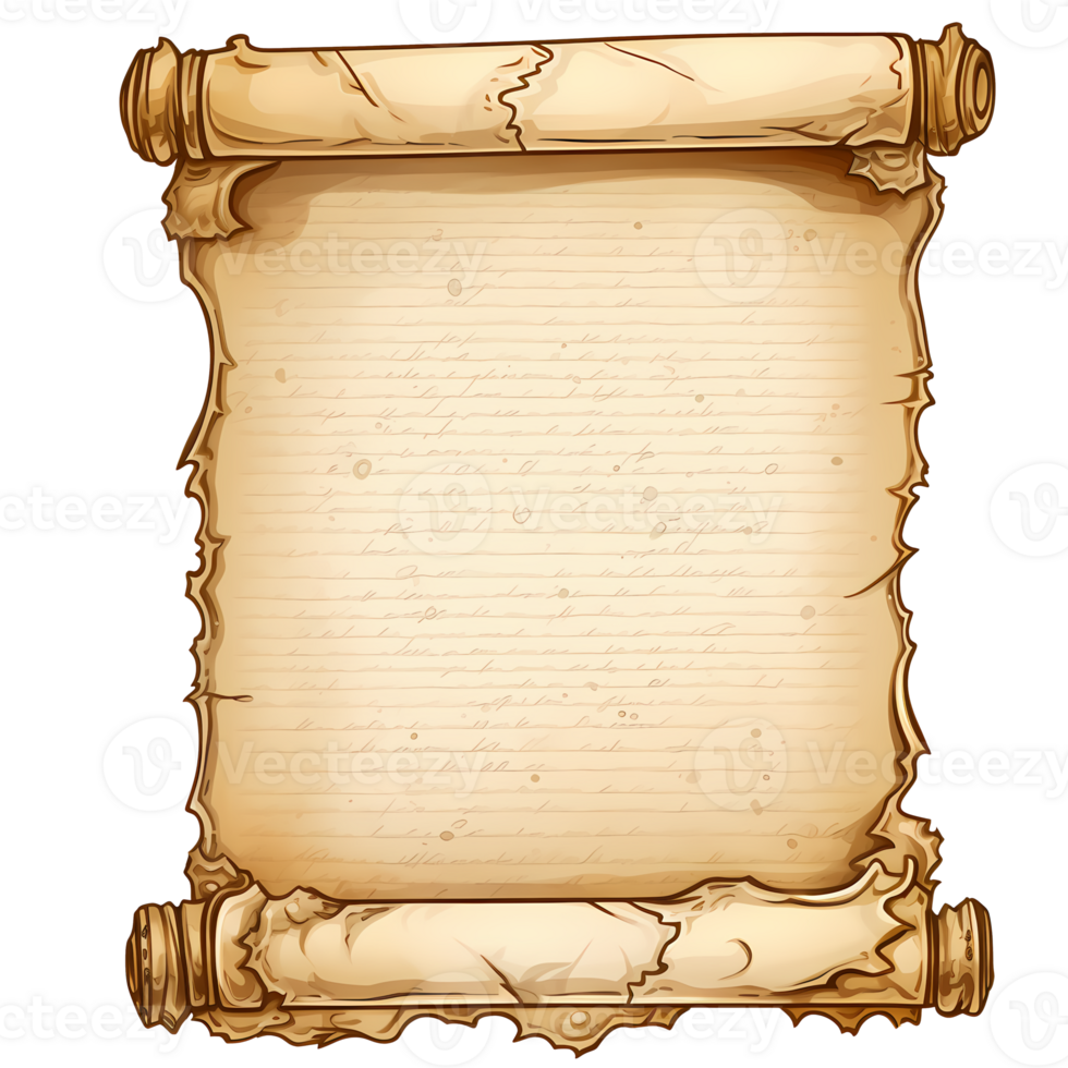 Parchment paper scroll papyrus empty frame blank png