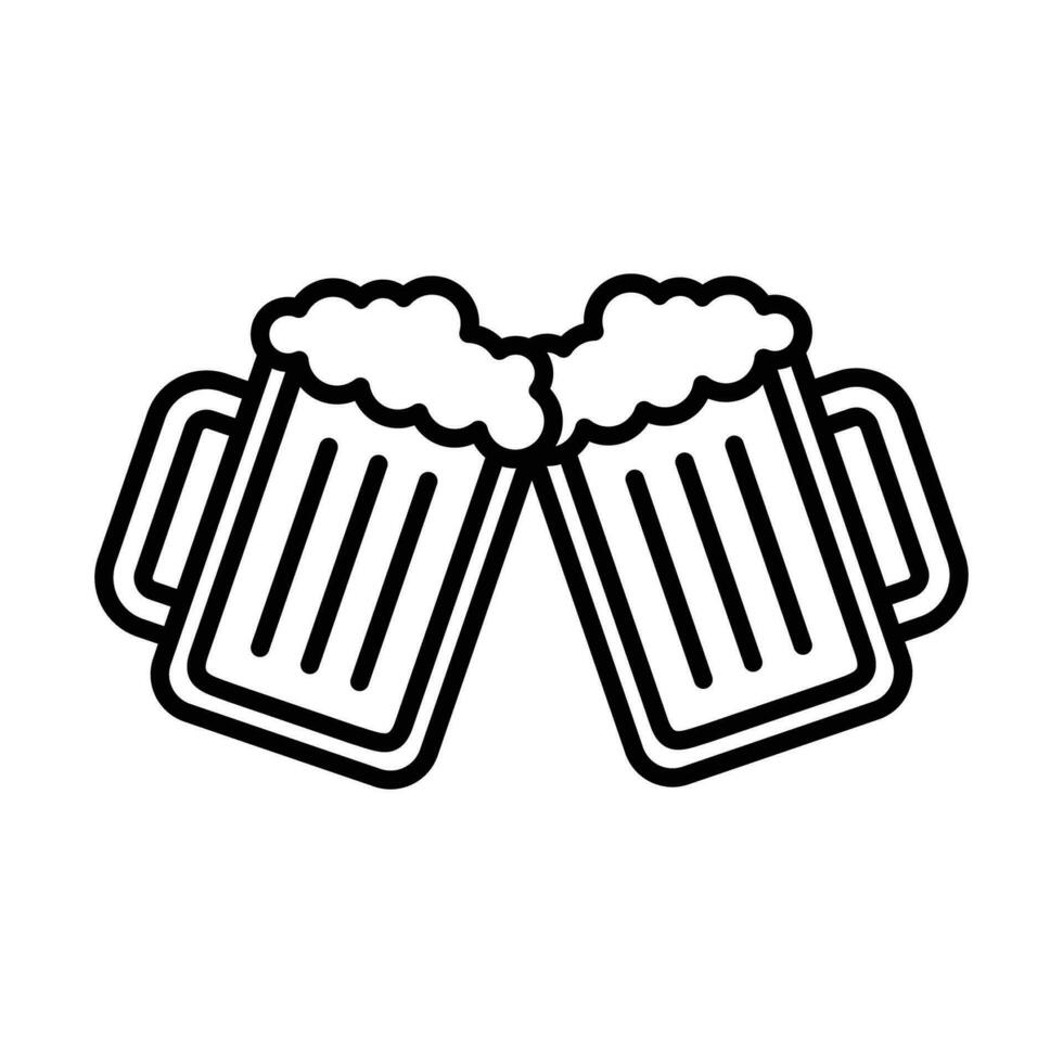 cerveza vaso icono vector diseño modelo sencillo y limpiar
