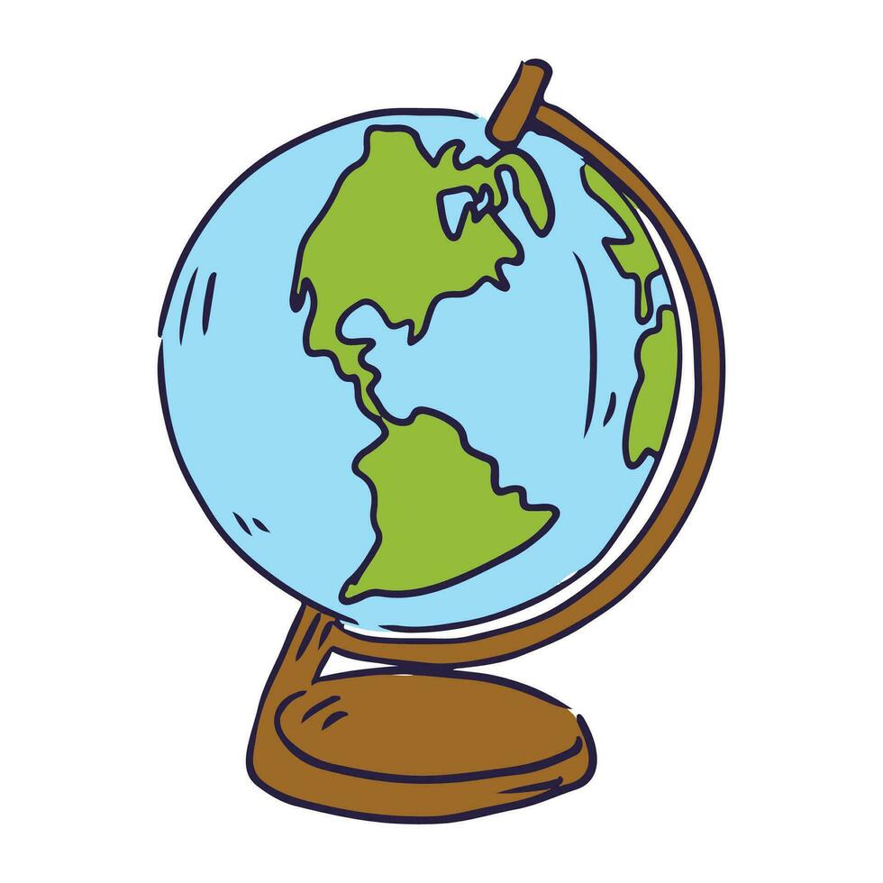 Vector educational globe on a paper background