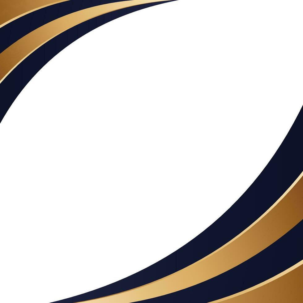 Vector blue and golden wavy shapes template