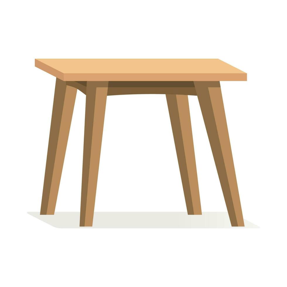 Vector a brown table on white background