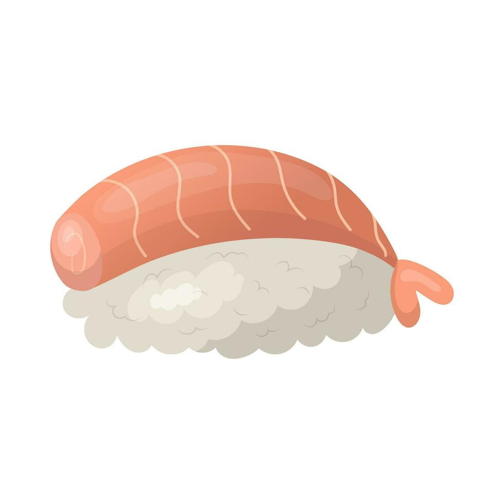 sushi with shrimp. vector illustration on a white phoneme.