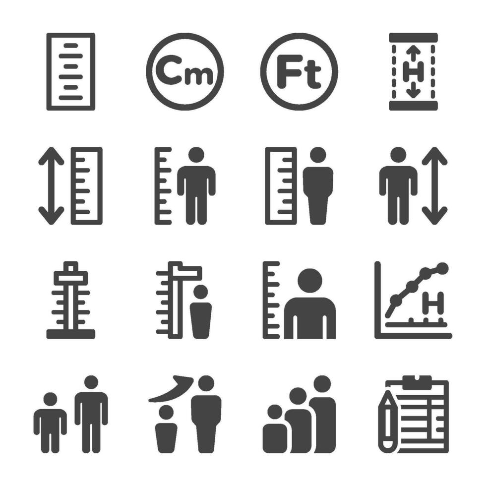 human height icon set,vector and illustration vector
