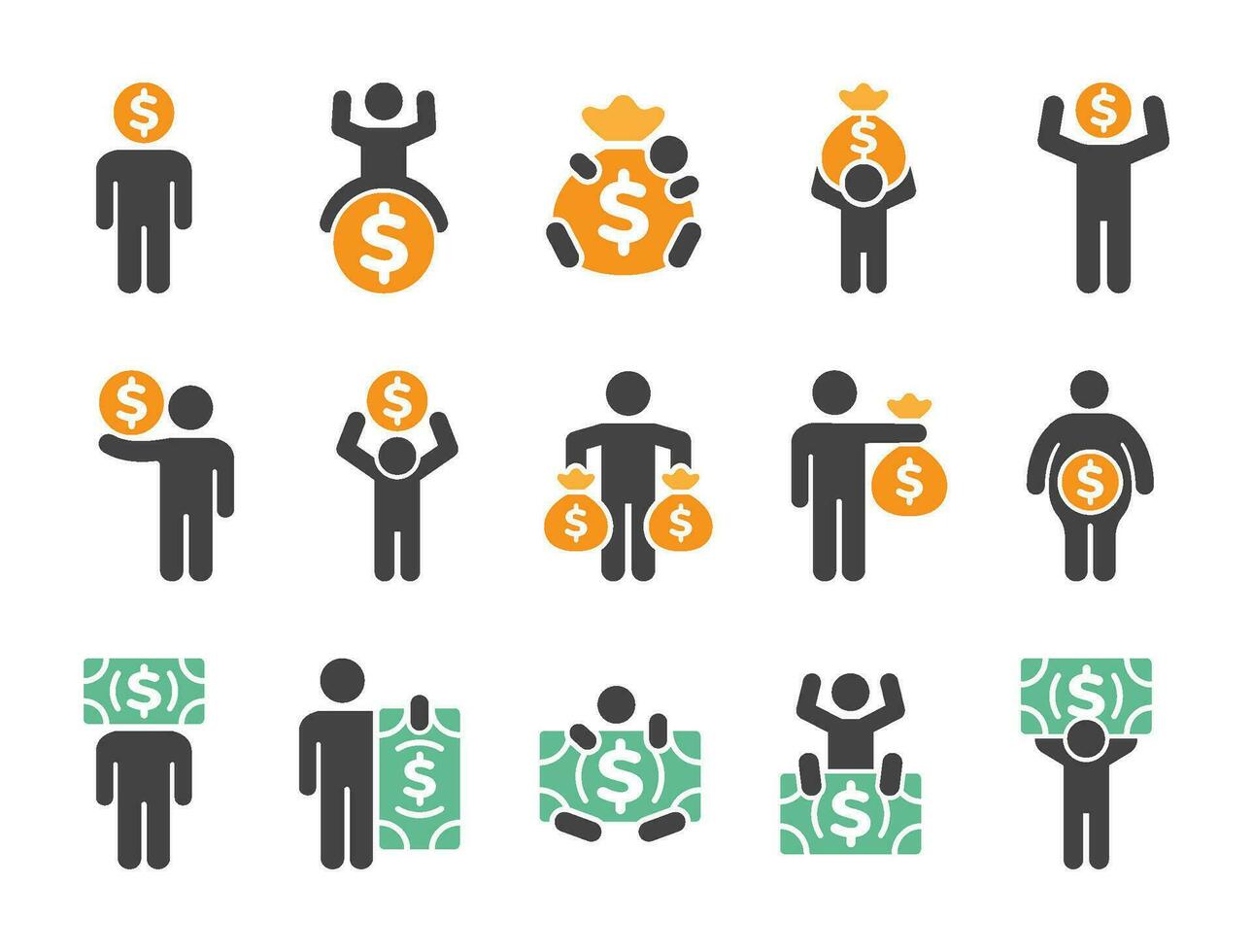 money man icon set,vector and illustration vector