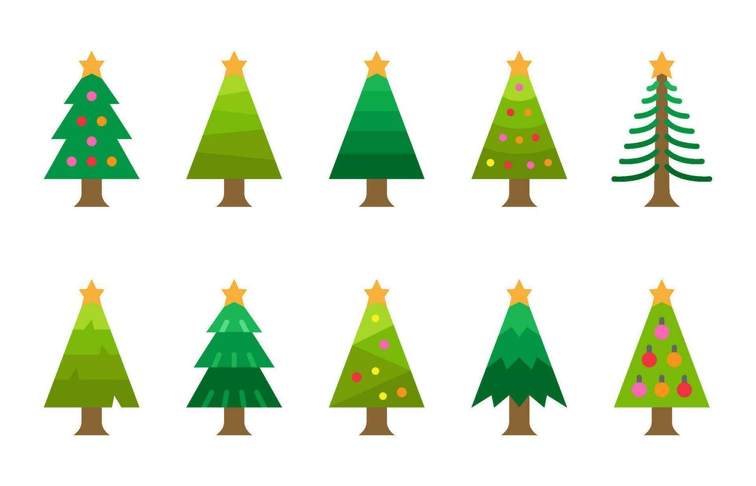 Navidad árbol plano icono, vector y ilustración