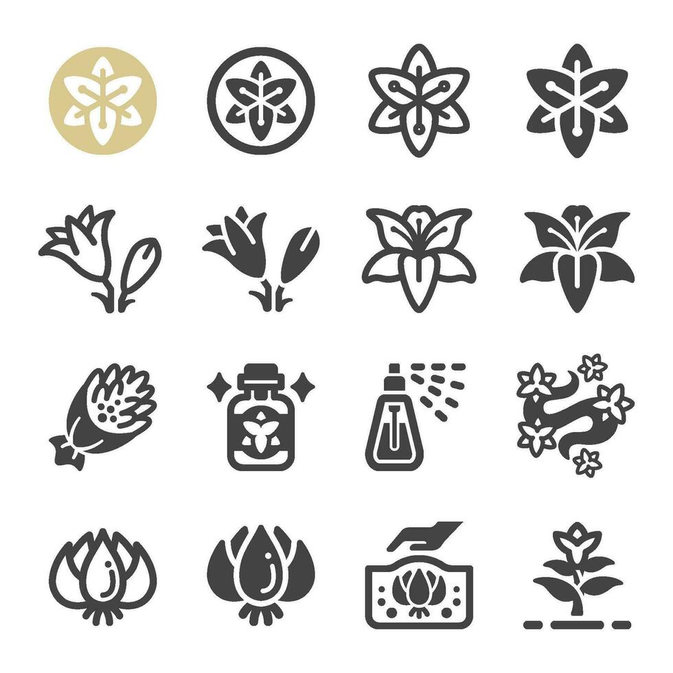 lily icon set,vector and illustration vector
