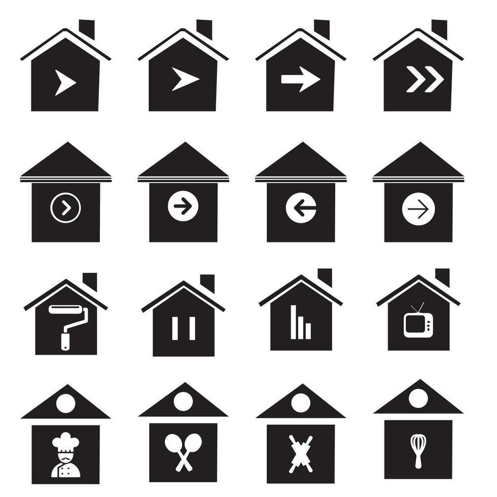 House vector icon set. home illustration sign collection. building symbol.