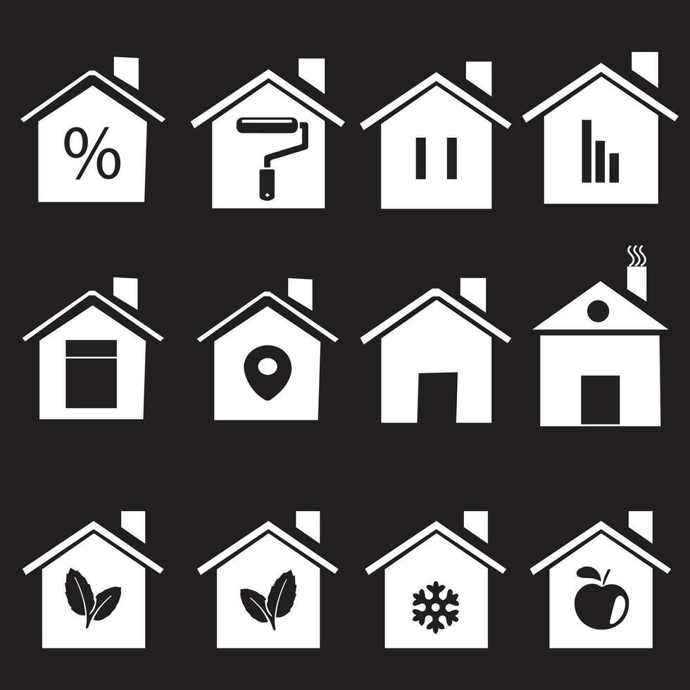 House vector icon set. home illustration sign collection. building symbol.