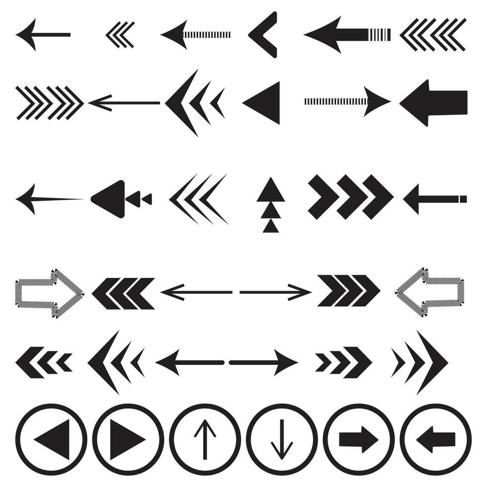Arrow icon. Big set of vector flat arrows. Collection of concept arrows for web design, mobile apps, interface and more.