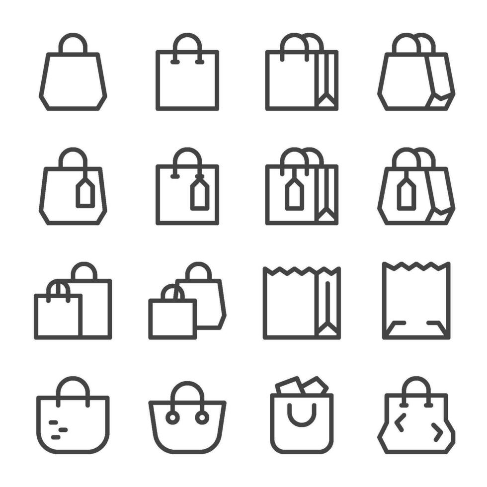 shopping bag line icon vector