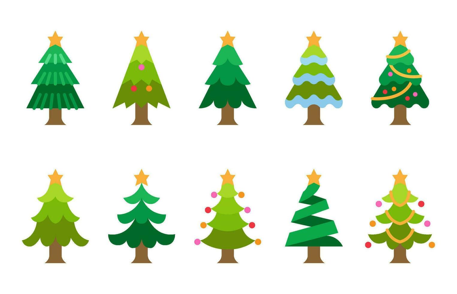 Navidad árbol plano icono, vector y ilustración